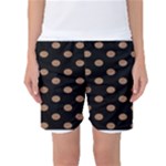 Polka Dots - French Beige on Black Women s Basketball Shorts