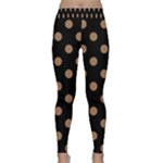 Polka Dots - French Beige on Black Yoga Leggings