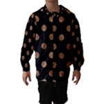 Polka Dots - French Beige on Black Hooded Wind Breaker (Kids)