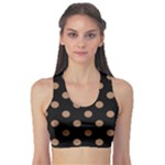 Polka Dots - French Beige on Black Women s Sports Bra