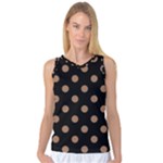 Polka Dots - French Beige on Black Women s Basketball Tank Top