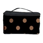 Polka Dots - French Beige on Black Cosmetic Storage Case