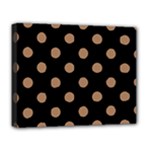 Polka Dots - French Beige on Black Deluxe Canvas 20  x 16  (Stretched)
