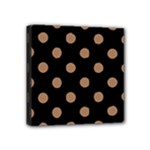 Polka Dots - French Beige on Black Mini Canvas 4  x 4  (Stretched)