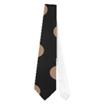 Polka Dots - French Beige on Black Necktie (One Side)