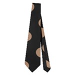 Polka Dots - French Beige on Black Necktie (Two Side)