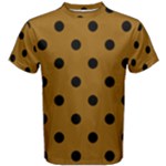 Polka Dots - Black on Golden Brown Men s Cotton Tee