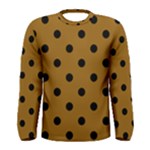 Polka Dots - Black on Golden Brown Men s Long Sleeve T-shirt