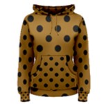 Polka Dots - Black on Golden Brown Women s Pullover Hoodie