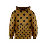 Polka Dots - Black on Golden Brown Kid s Pullover Hoodie