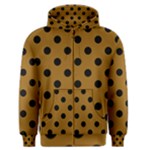 Polka Dots - Black on Golden Brown Men s Zipper Hoodie