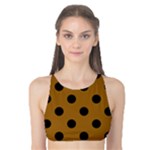 Polka Dots - Black on Golden Brown Tank Bikini Top