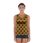 Polka Dots - Black on Golden Brown Women s Sport Tank Top