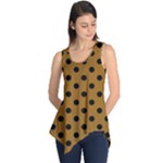 Polka Dots - Black on Golden Brown Sleeveless Tunic