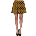 Polka Dots - Black on Golden Brown Skater Skirt