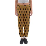 Polka Dots - Black on Golden Brown Women s Jogger Sweatpants