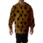Polka Dots - Black on Golden Brown Hooded Wind Breaker (Kids)