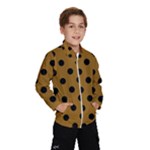 Polka Dots - Black on Golden Brown Wind Breaker (Kids)