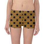 Polka Dots - Black on Golden Brown Reversible Boyleg Bikini Bottoms