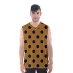 Polka Dots - Black on Golden Brown Men s Basketball Tank Top