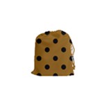 Polka Dots - Black on Golden Brown Drawstring Pouch (XS)