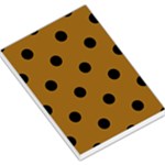 Polka Dots - Black on Golden Brown Large Memo Pads