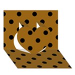 Polka Dots - Black on Golden Brown Heart 3D Greeting Card (7x5)