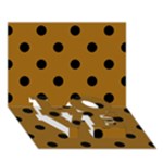 Polka Dots - Black on Golden Brown LOVE Bottom 3D Greeting Card (7x5)