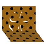 Polka Dots - Black on Golden Brown Clover 3D Greeting Card (7x5)