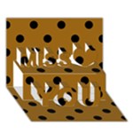 Polka Dots - Black on Golden Brown Miss You 3D Greeting Card (7x5)