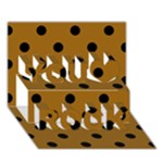 Polka Dots - Black on Golden Brown You Rock 3D Greeting Card (7x5)