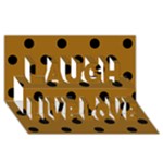 Polka Dots - Black on Golden Brown Laugh Live Love 3D Greeting Card (8x4)