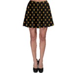 Polka Dots - Golden Brown on Black Skater Skirt