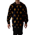 Polka Dots - Golden Brown on Black Hooded Wind Breaker (Kids)