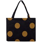 Polka Dots - Golden Brown on Black Mini Tote Bag