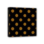 Polka Dots - Golden Brown on Black Mini Canvas 4  x 4  (Stretched)