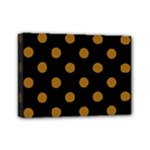 Polka Dots - Golden Brown on Black Mini Canvas 7  x 5  (Stretched)