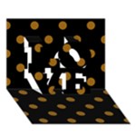 Polka Dots - Golden Brown on Black LOVE 3D Greeting Card (7x5)