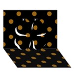 Polka Dots - Golden Brown on Black Clover 3D Greeting Card (7x5)