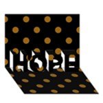 Polka Dots - Golden Brown on Black HOPE 3D Greeting Card (7x5)