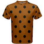 Polka Dots - Black on Brown Men s Cotton Tee