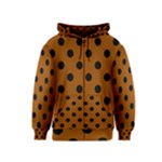 Polka Dots - Black on Brown Kid s Zipper Hoodie
