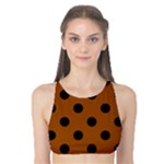 Polka Dots - Black on Brown Tank Bikini Top