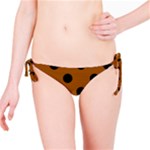 Polka Dots - Black on Brown Bikini Bottom