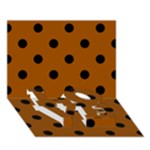 Polka Dots - Black on Brown LOVE Bottom 3D Greeting Card (7x5)