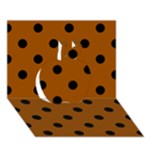 Polka Dots - Black on Brown Apple 3D Greeting Card (7x5)