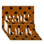 Polka Dots - Black on Brown You Did It 3D Greeting Card (7x5)
