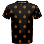 Polka Dots - Brown on Black Men s Cotton Tee