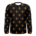 Polka Dots - Brown on Black Men s Long Sleeve T-shirt