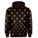 Polka Dots - Brown on Black Men s Zipper Hoodie